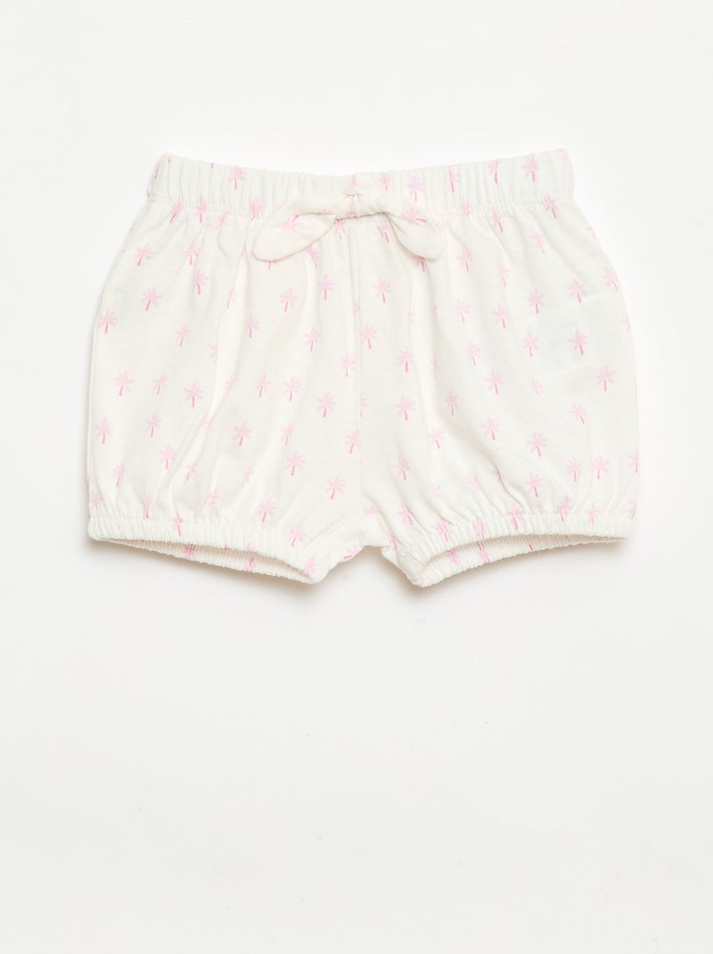 Set van 2 shorts met fantasie strikjes Wit - Kiabi