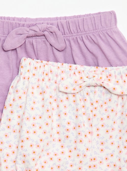 Set van 2 shorts met fantasie strikjes - Kiabi