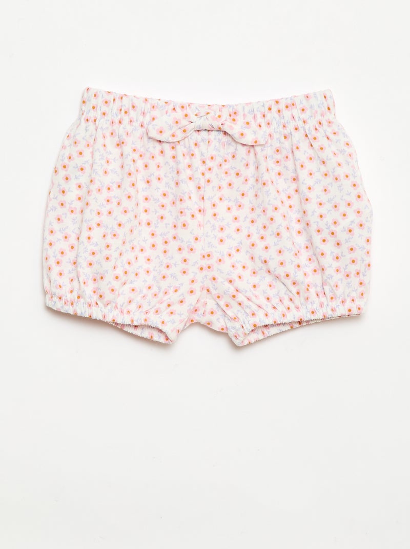 Set van 2 shorts met fantasie strikjes Wit - Kiabi