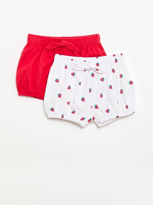 Set van 2 shorts met fantasie strikjes - Kiabi