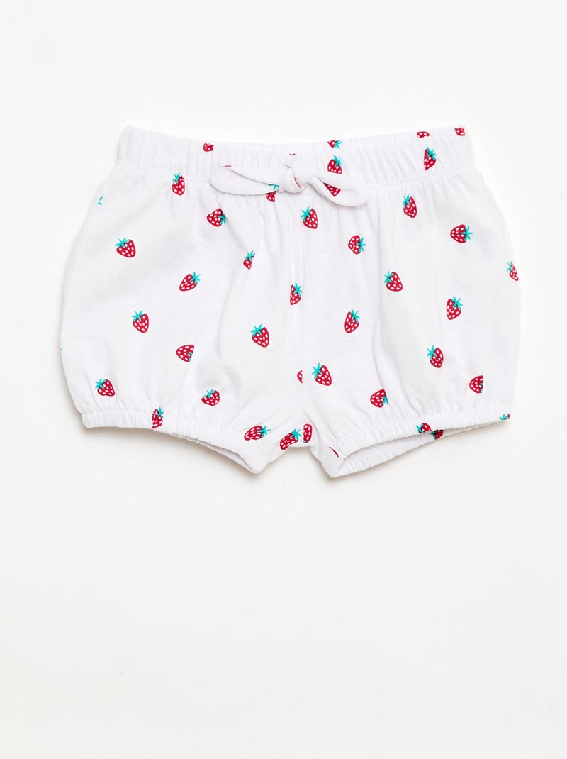 Set van 2 shorts met fantasie strikjes Wit - Kiabi