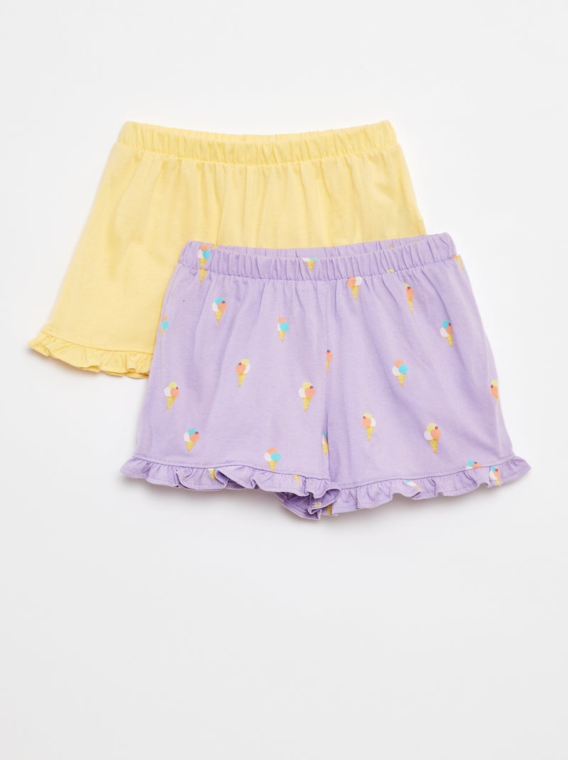 Set van 2 shorts met ruches PAARS - Kiabi