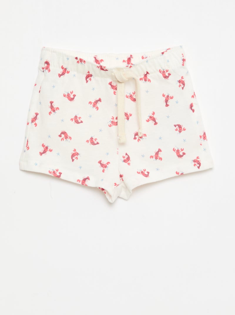 Set van 2 shorts van jersey Wit - Kiabi