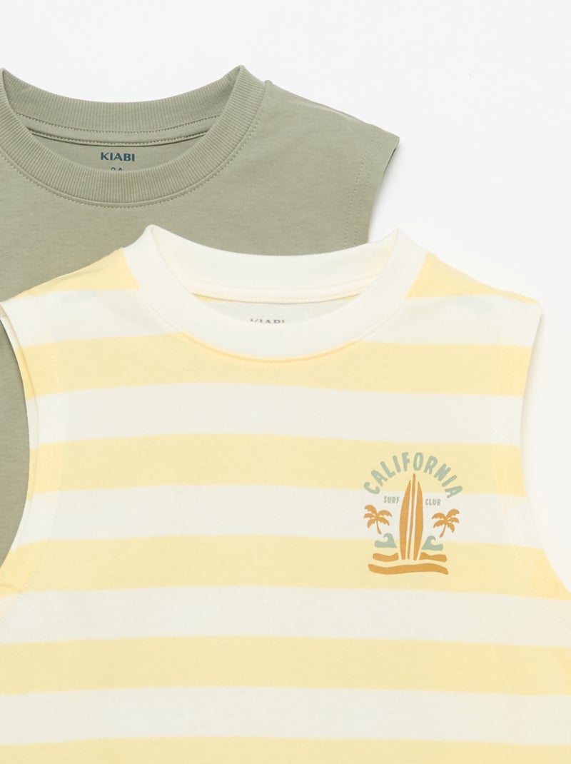 Set van 2 singlets met ronde hals Geel - Kiabi