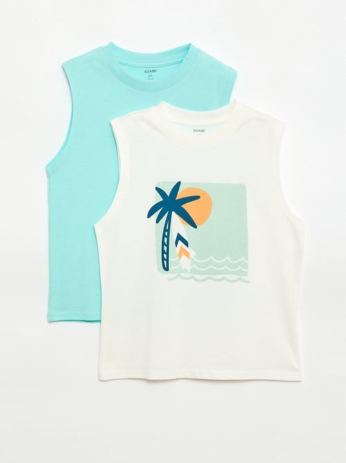 Set van 2 singlets met ronde hals - Kiabi