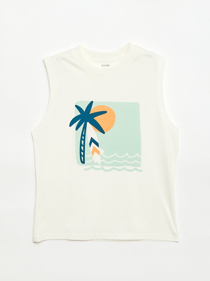 Set van 2 singlets met ronde hals Wit - Kiabi