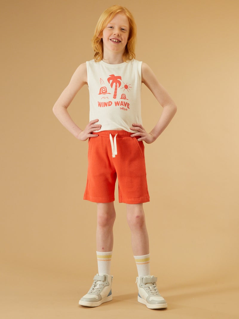 Set van 2 singlets WIT - Kiabi