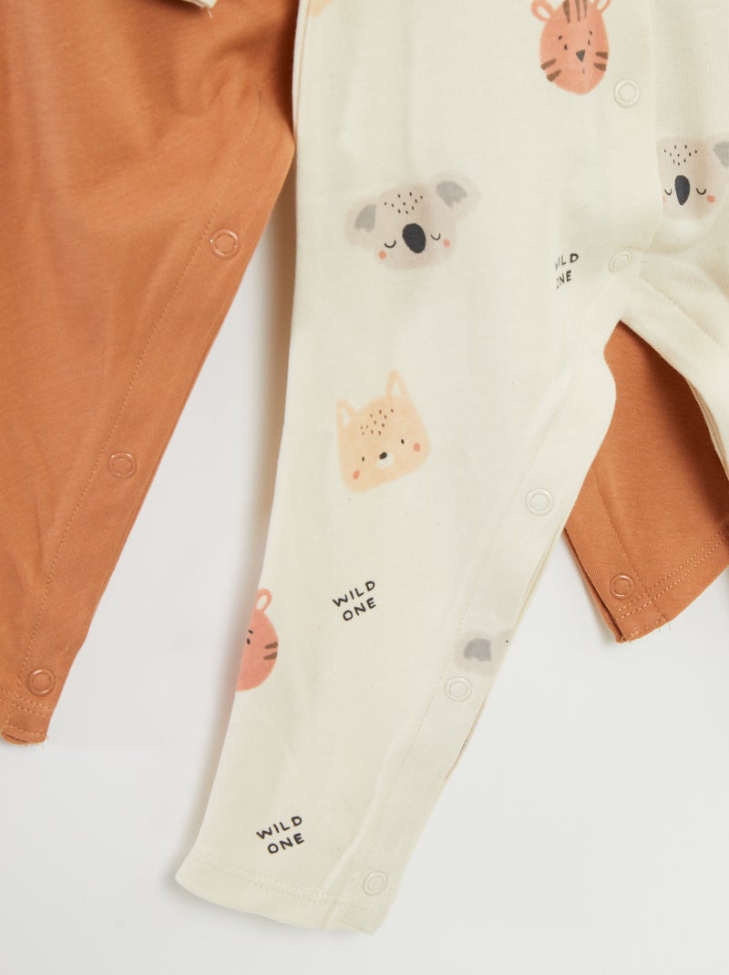 Set van 2 slaappakjes met opening - gemakkelijk aan te trekken collectie BIEGE - Kiabi