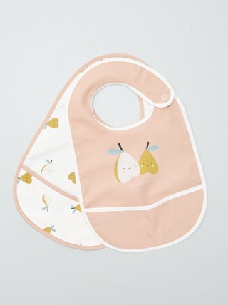 Set van 2 slabbetjes met opvangbakje 'Baby Calin'