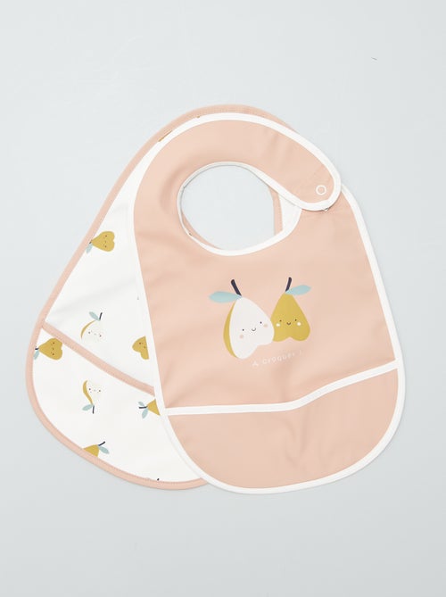 Set van 2 slabbetjes met opvangbakje 'Baby Calin' - Kiabi