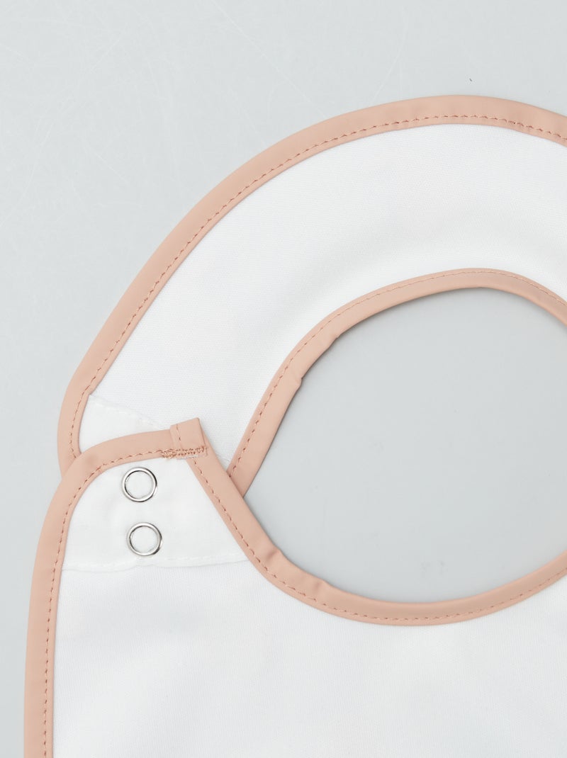 Set van 2 slabbetjes met opvangbakje 'Baby Calin' WIT - Kiabi
