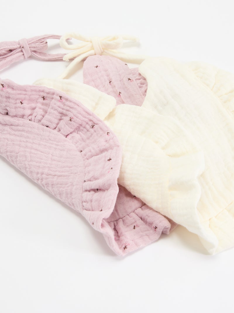 Set van 2 slabbetjes met ruches Rose - Kiabi