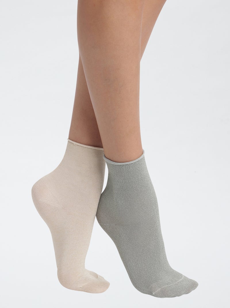 Set van 2 sokken 'DIM' Kaki - Kiabi