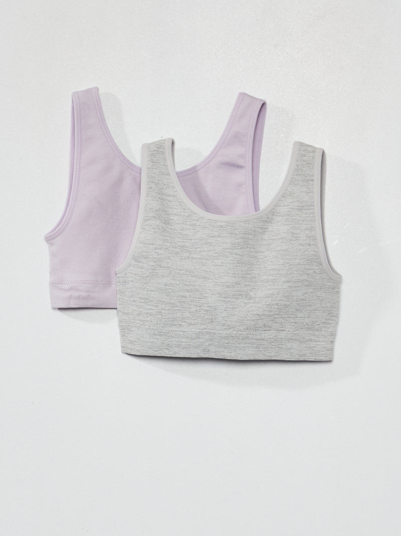 Set van 2 sportbeha's GRIJS - Kiabi