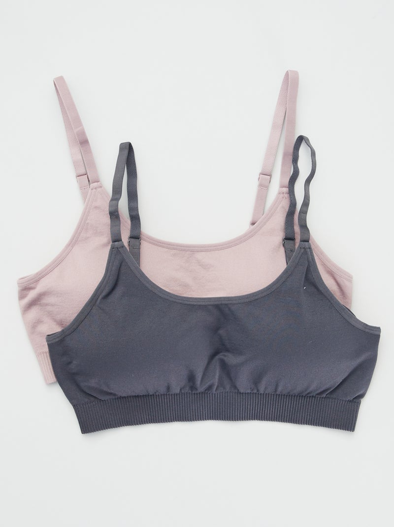 Set van 2 sportbeha's roze grijs - Kiabi