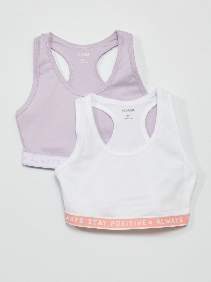 Set van 2 sportbeha's WIT - Kiabi