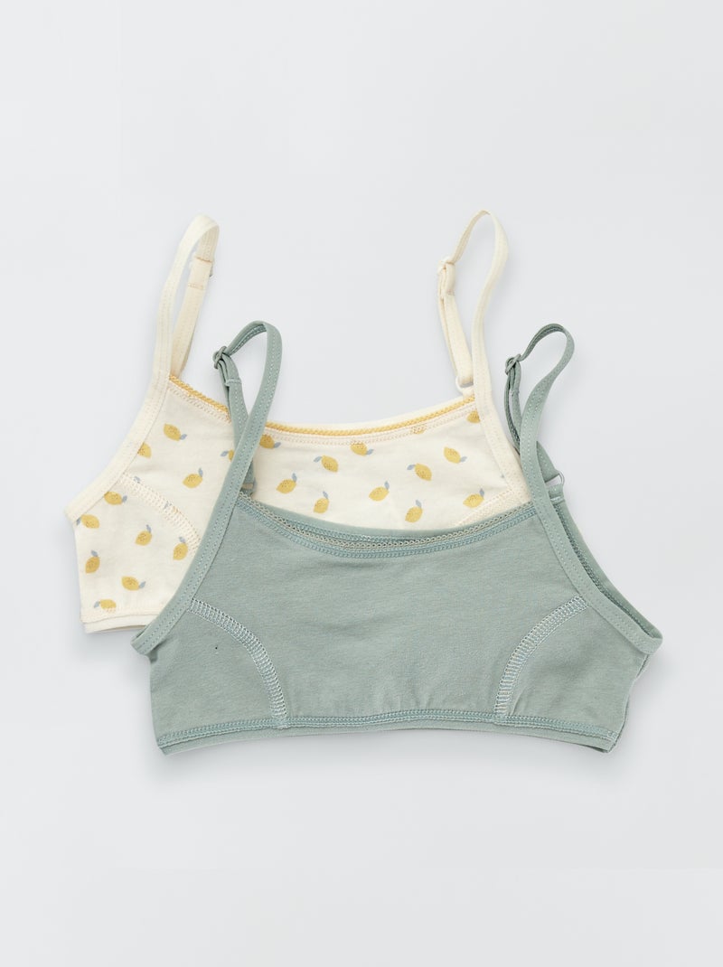 Set van 2 sporttops van stretchstof WIT - Kiabi