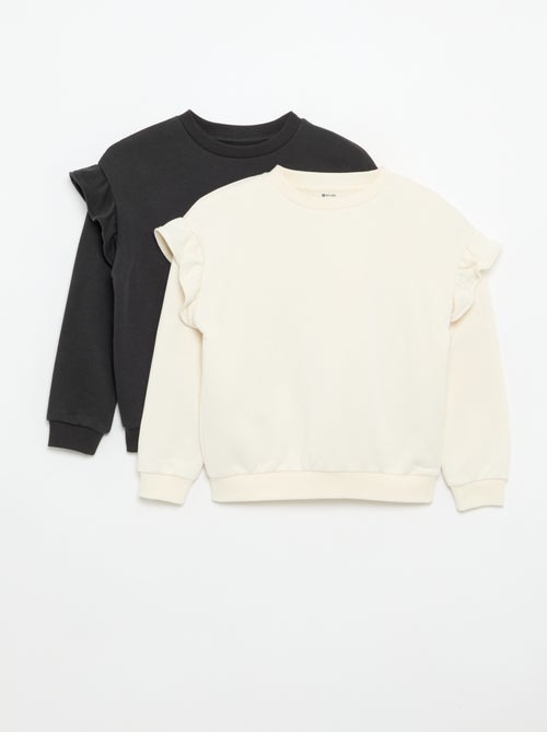 Set van 2 sweaters met ruches op de schouders - Kiabi