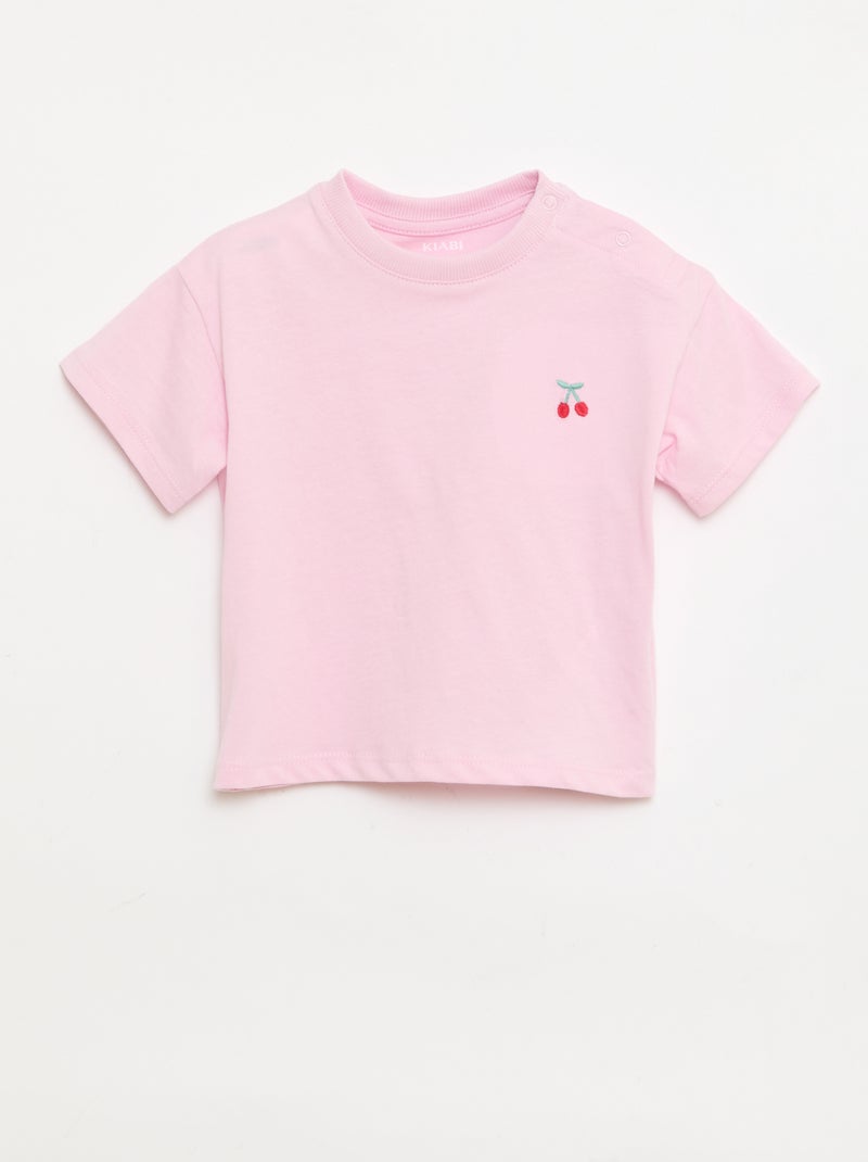 Set van 2 T-shirts met borstdetail Rose - Kiabi