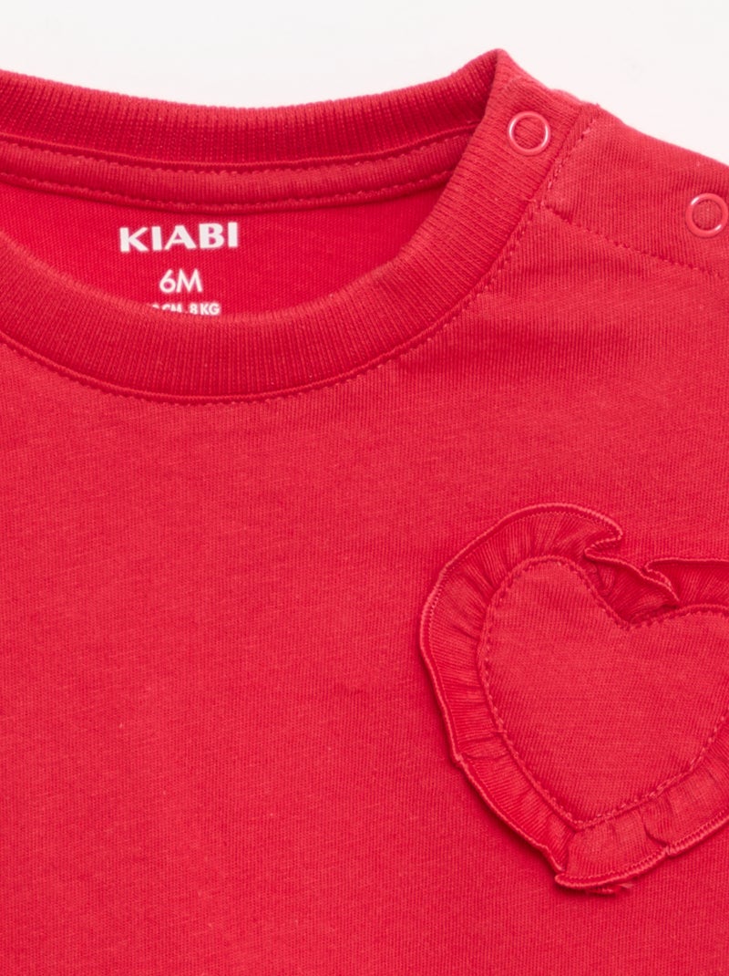 Set van 2 T-shirts met borstdetail Rose - Kiabi