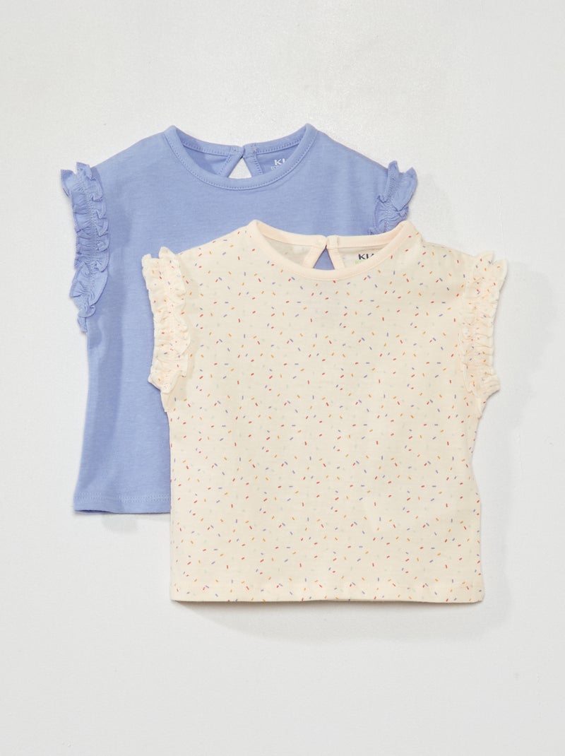 Set van 2 T-shirts met fonsjes ROSE - Kiabi