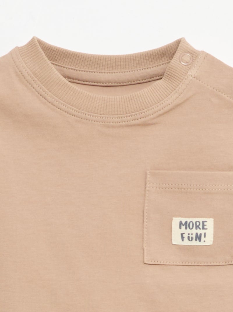 Set van 2 T-shirts met korte mouwen Biege - Kiabi