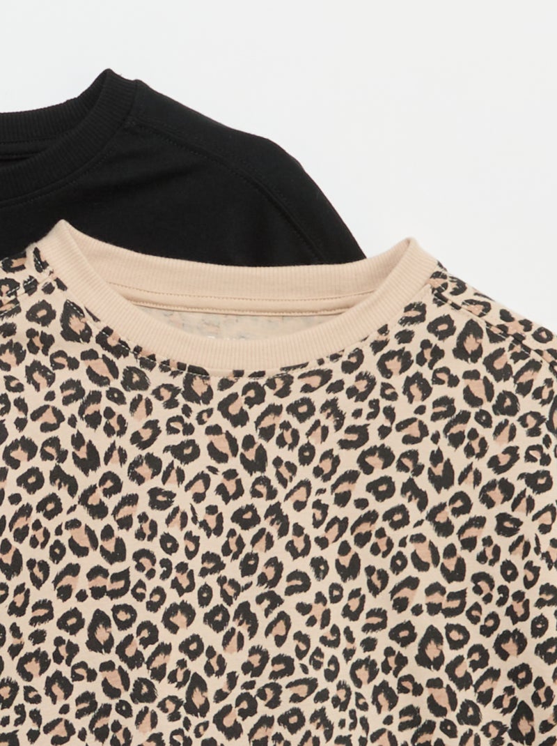 Set van 2 T-shirts met korte mouwen Bruin - Kiabi