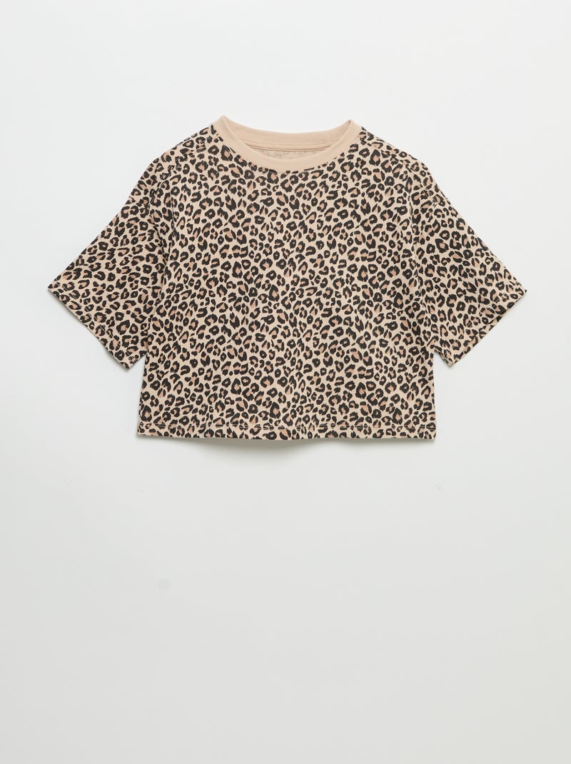 Set van 2 T-shirts met korte mouwen Bruin - Kiabi
