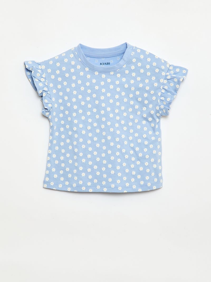 Set van 2 T-shirts met korte mouwen van jerseytricot Blauw - Kiabi