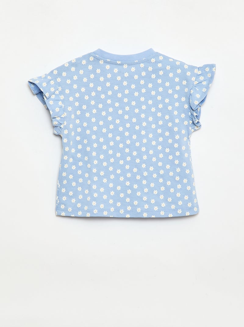 Set van 2 T-shirts met korte mouwen van jerseytricot Blauw - Kiabi