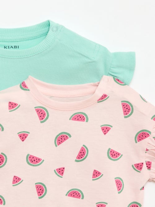 Set van 2 T-shirts met korte mouwen van jerseytricot - Kiabi