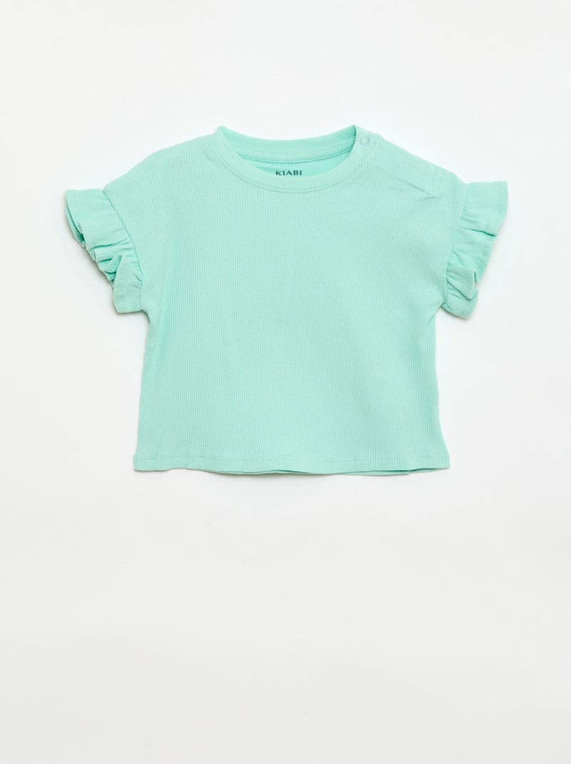 Set van 2 T-shirts met korte mouwen van jerseytricot Rose - Kiabi