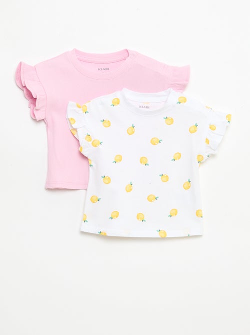 Set van 2 T-shirts met korte mouwen van jerseytricot - Kiabi