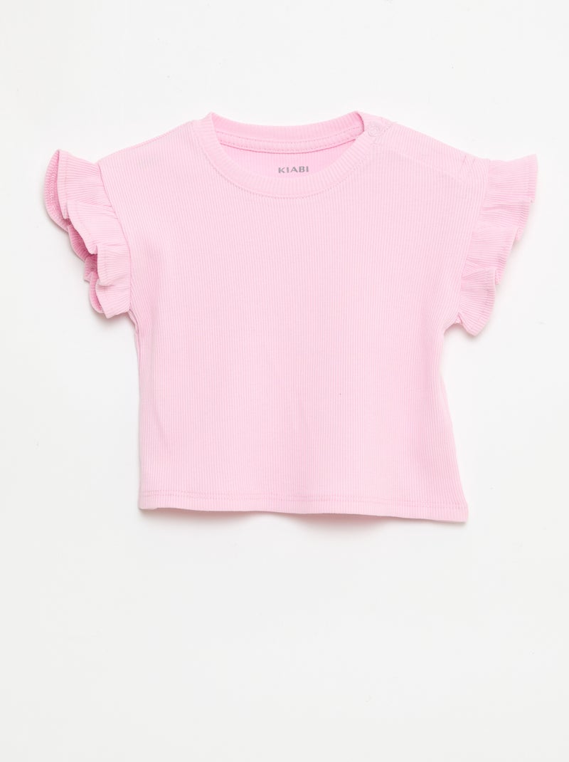 Set van 2 T-shirts met korte mouwen van jerseytricot Wit - Kiabi