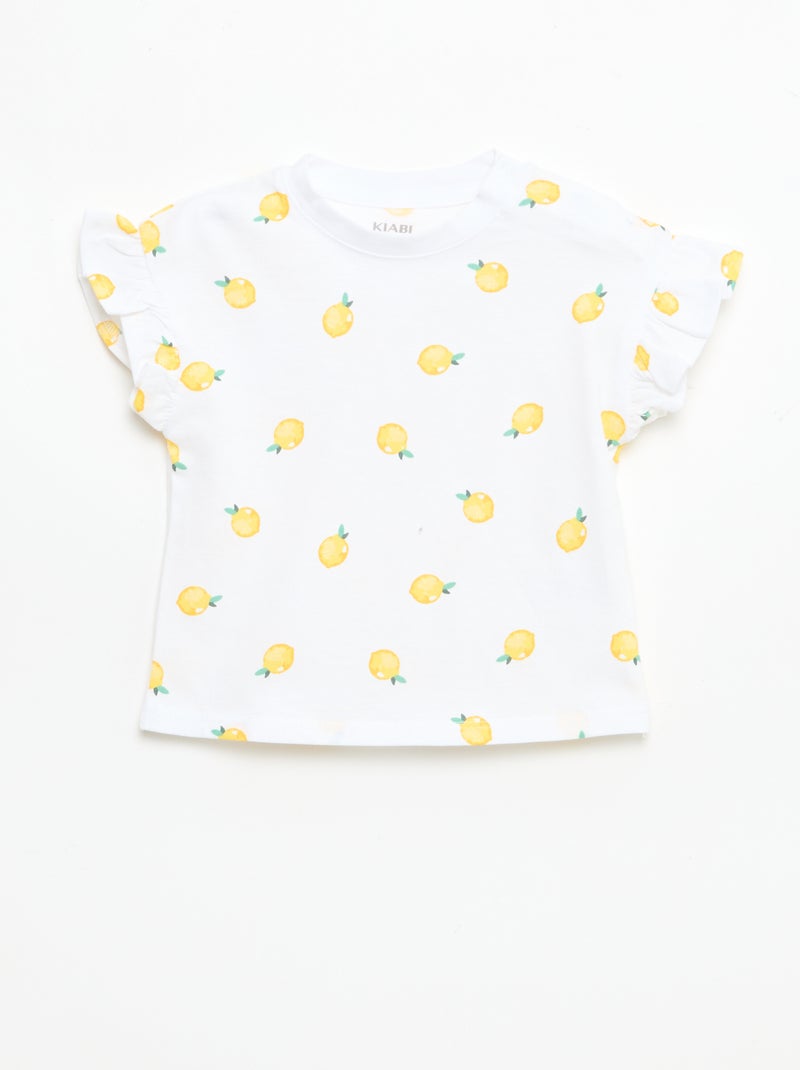 Set van 2 T-shirts met korte mouwen van jerseytricot Wit - Kiabi