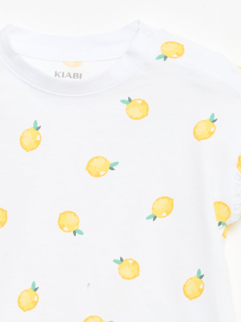Set van 2 T-shirts met korte mouwen van jerseytricot Wit - Kiabi
