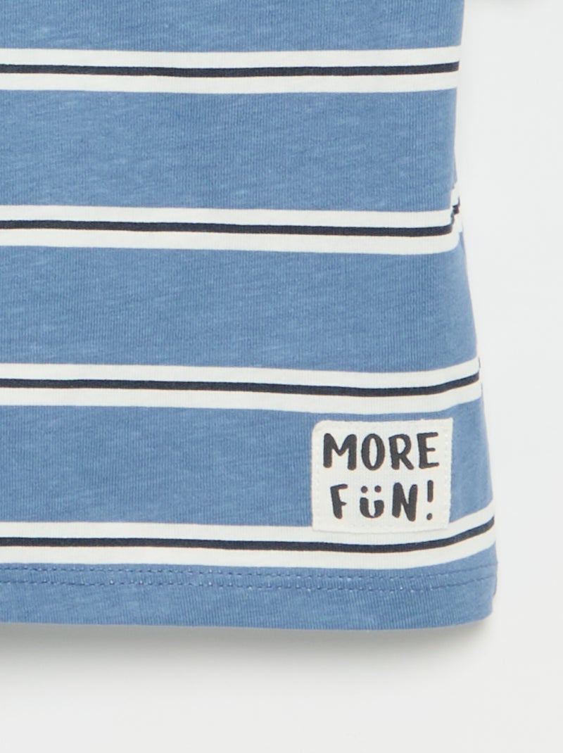 Set van 2 T-shirts met korte mouwen van katoenen jerseytricot Blauw - Kiabi