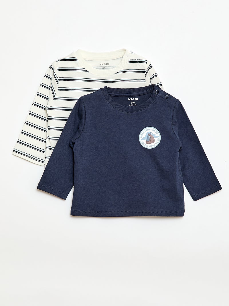Set van 2 T-shirts met korte mouwen Wit - Kiabi