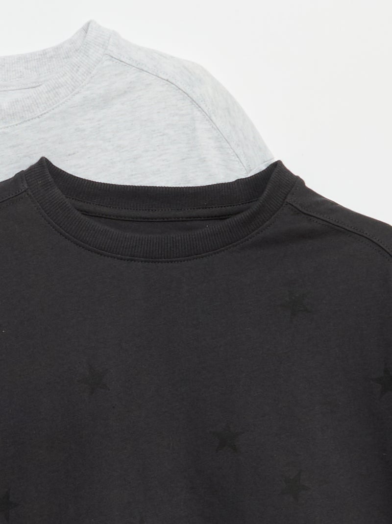Set van 2 T-shirts met korte mouwen Zwart - Kiabi