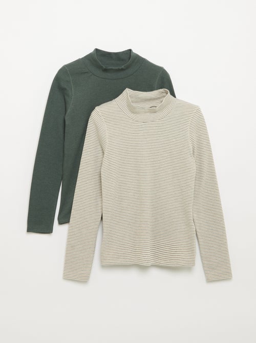 Set van 2 T-shirts met lange mouwen - Kiabi