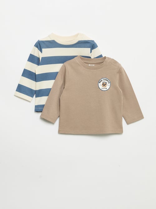 Set van 2 T-shirts met lange mouwen - Kiabi