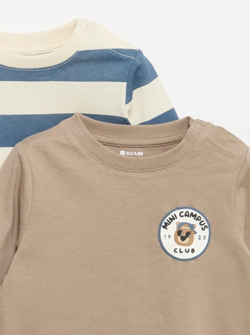 Set van 2 T-shirts met lange mouwen - Kiabi