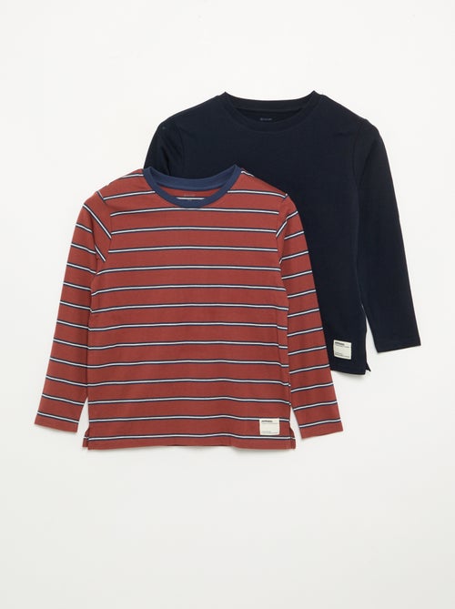 Set van 2 T-shirts met lange mouwen - Kiabi Set van 2 T-shirts met lange mouwen - Kiabi