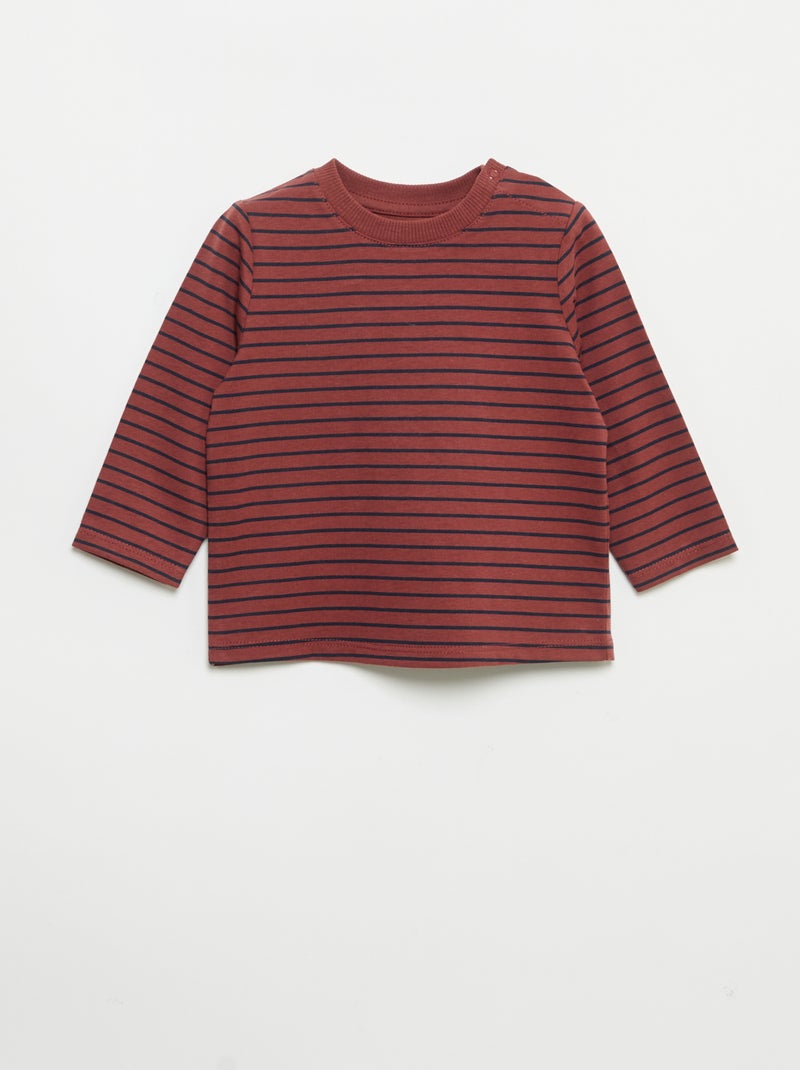 Set van 2 T-shirts met lange mouwen Bruin - Kiabi