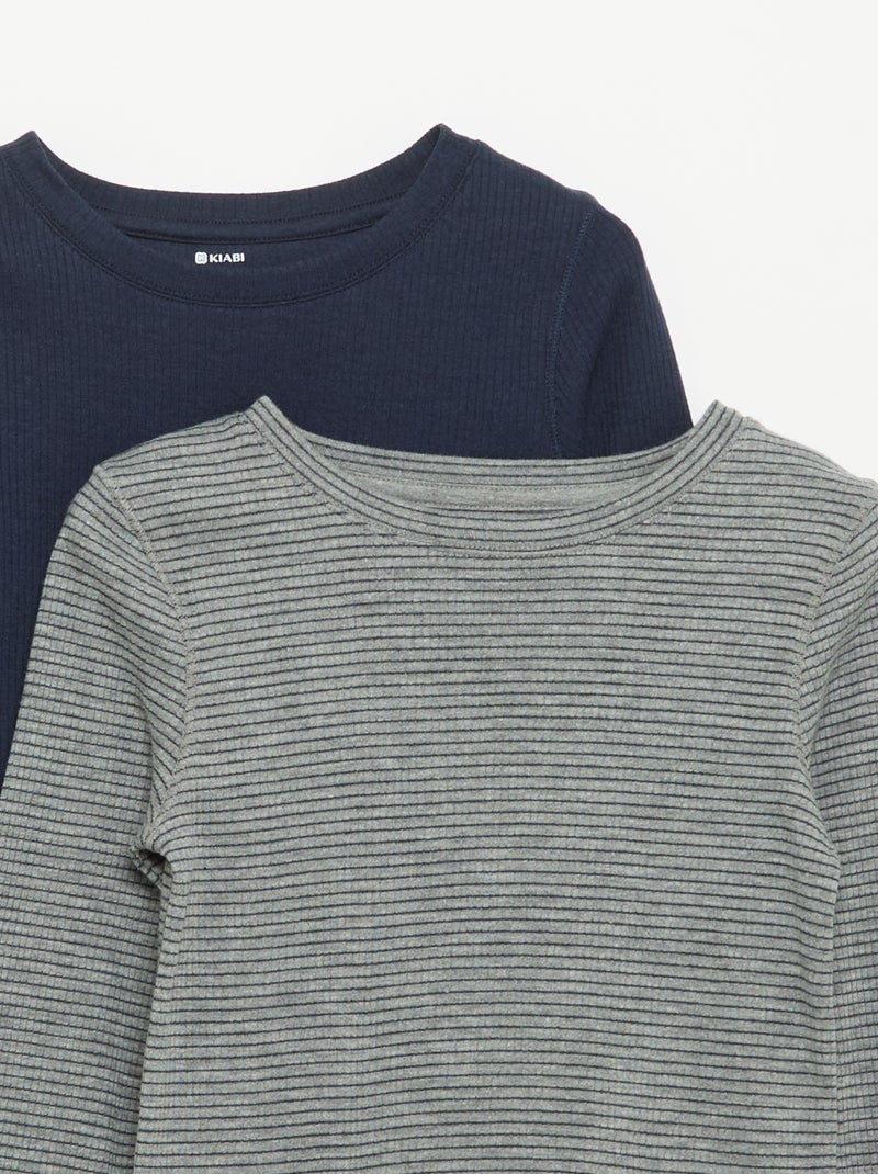 Set van 2 T-shirts met lange mouwen Grijs - Kiabi