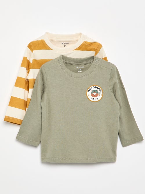 Set van 2 T-shirts met lange mouwen - Kiabi Set van 2 T-shirts met lange mouwen - Kiabi