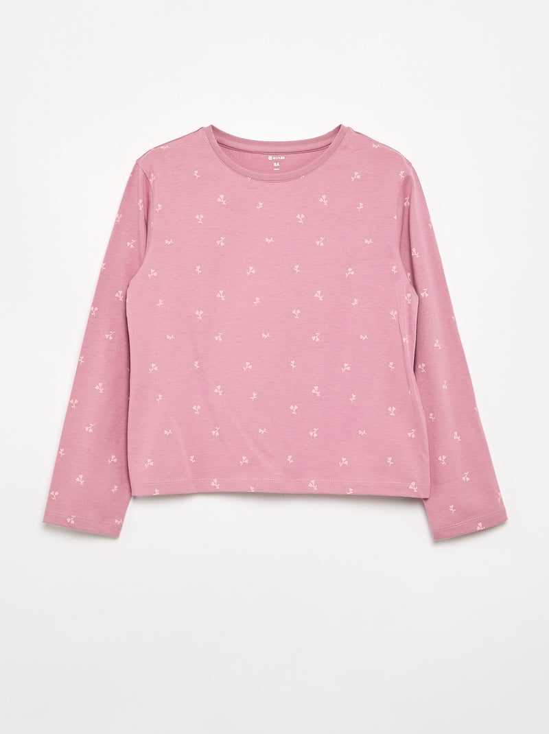 Set van 2 T-shirts met lange mouwen Rose - Kiabi