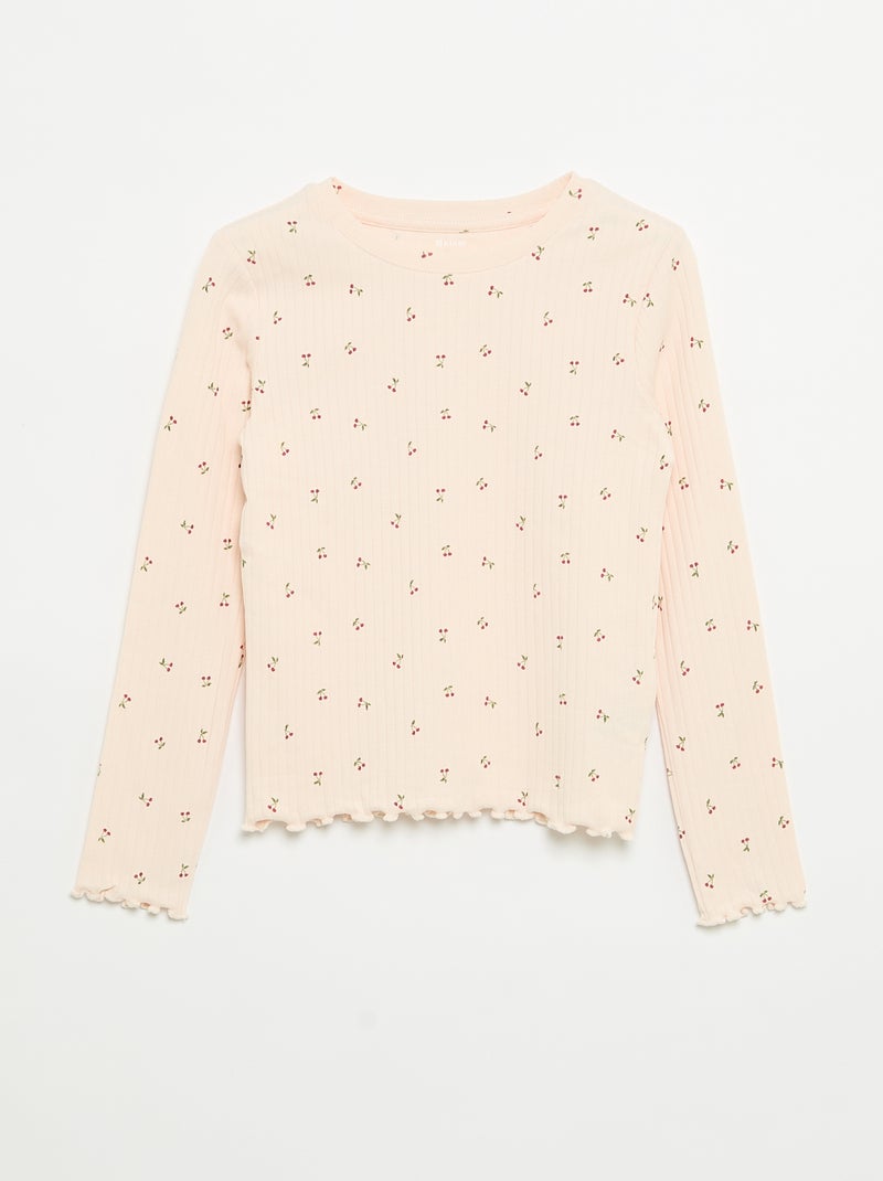Set van 2 T-shirts met lange mouwen Rose - Kiabi