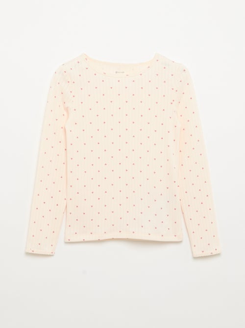 Set van 2 T-shirts met lange mouwen van fantasietricot - Kiabi