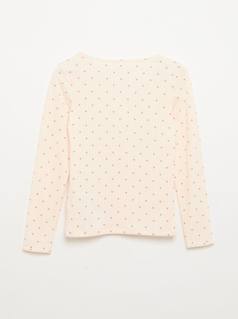 Set van 2 T-shirts met lange mouwen van fantasietricot Rose - Kiabi